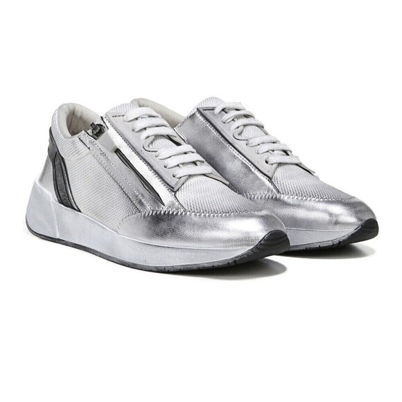 Franco Sarto Shoes - Franco Sarto Women Silver Imperial‎ Distressed Sneakers 6.5